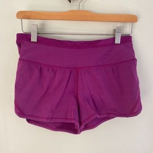 lululemon athletica purple and gold shorts